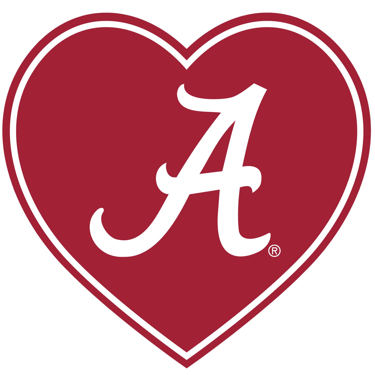 Alabama Crimson Tide Heart Decal