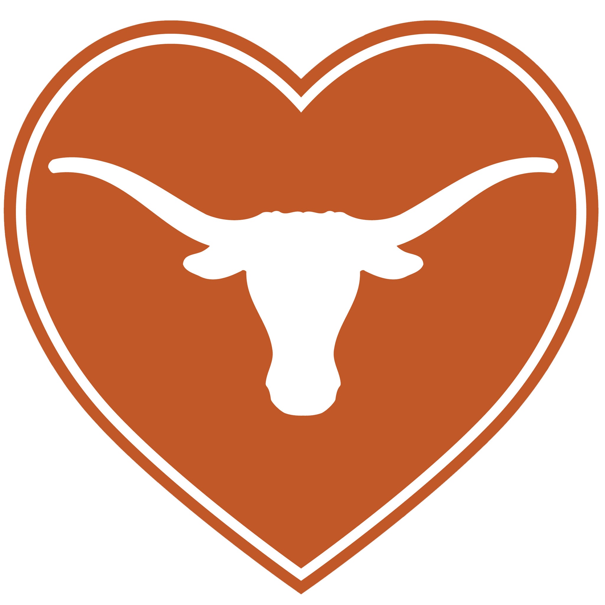 Texas Longhorns Heart Decal