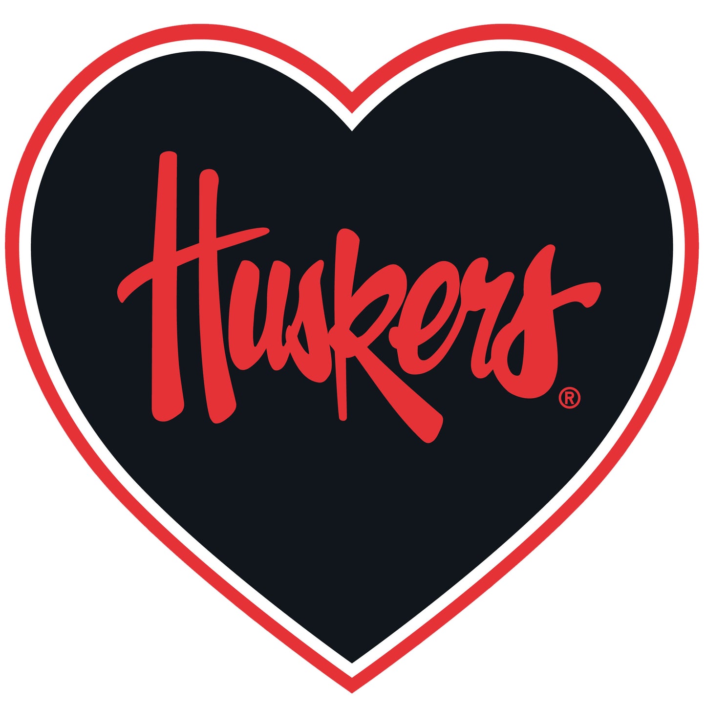 Nebraska Cornhuskers Heart Decal
