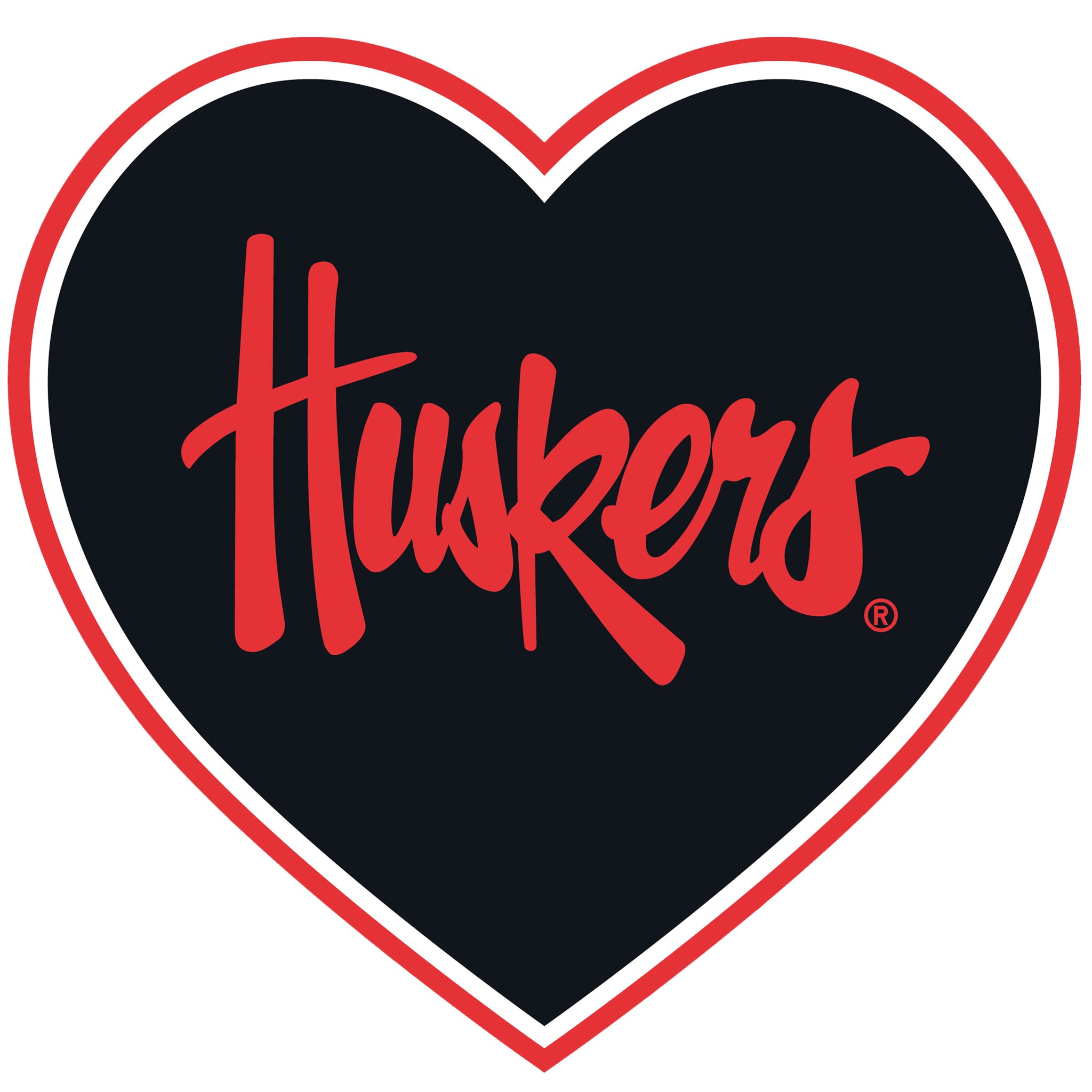 Nebraska Cornhuskers Heart Decal