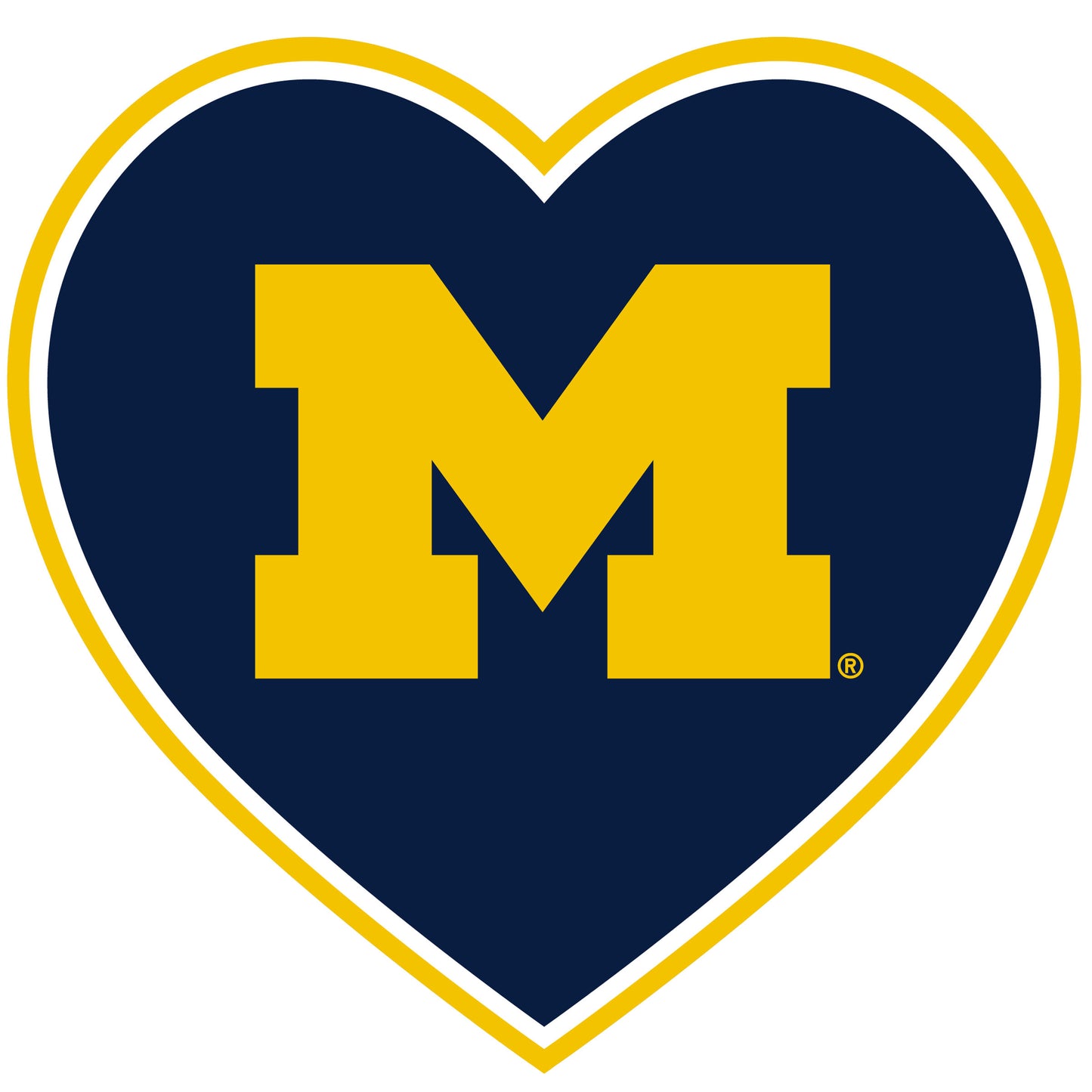 Michigan Wolverines Heart Decal