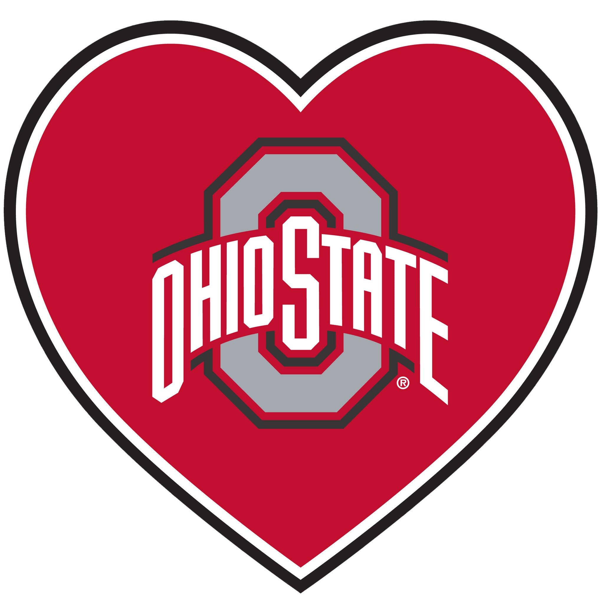 Ohio St. Buckeyes Heart Decal