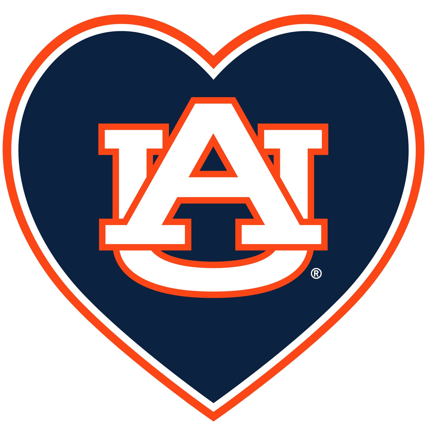 Auburn Tigers Heart Decal