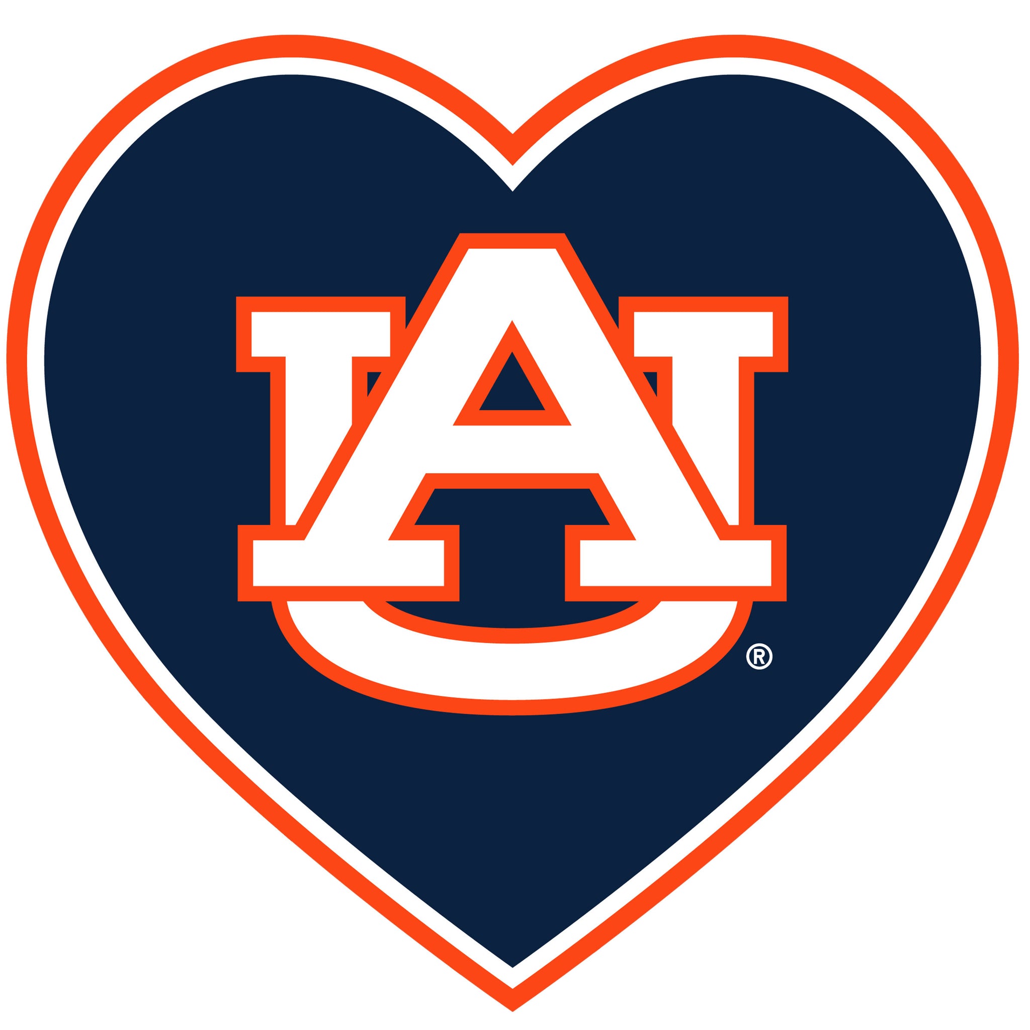 Auburn Tigers Heart Decal