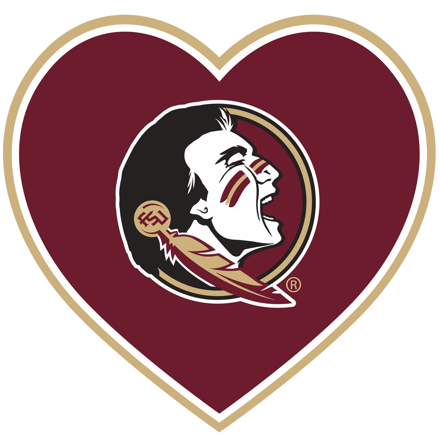 Florida St. Seminoles Heart Decal
