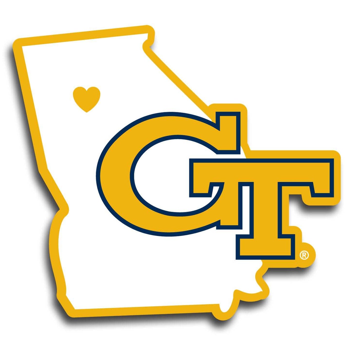 Georgia Tech Yellow Jackets Home State Decal - Georgia Tech Yellow Jackets - Flyclothing LLC