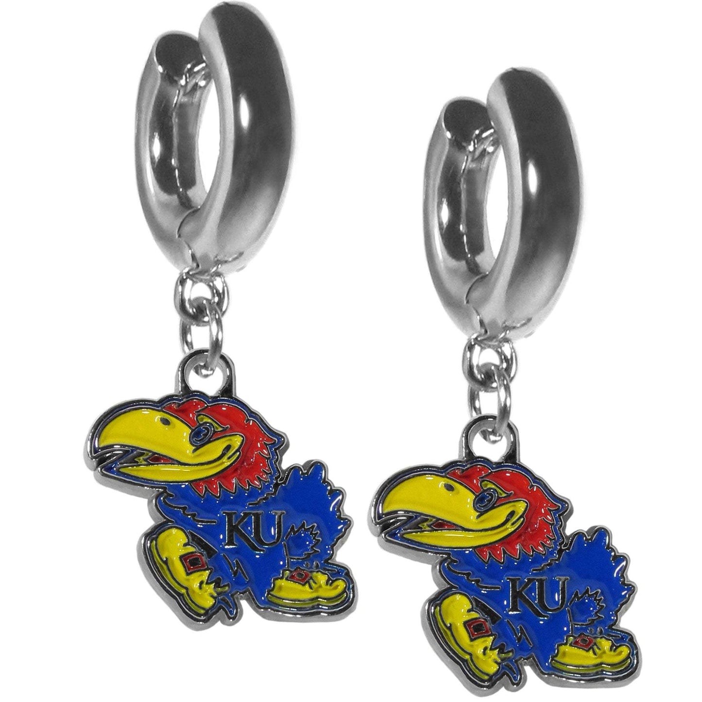 Kansas Jayhawks Huggie Hoop Earrings - Kansas Jayhawks - Flyclothing LLC