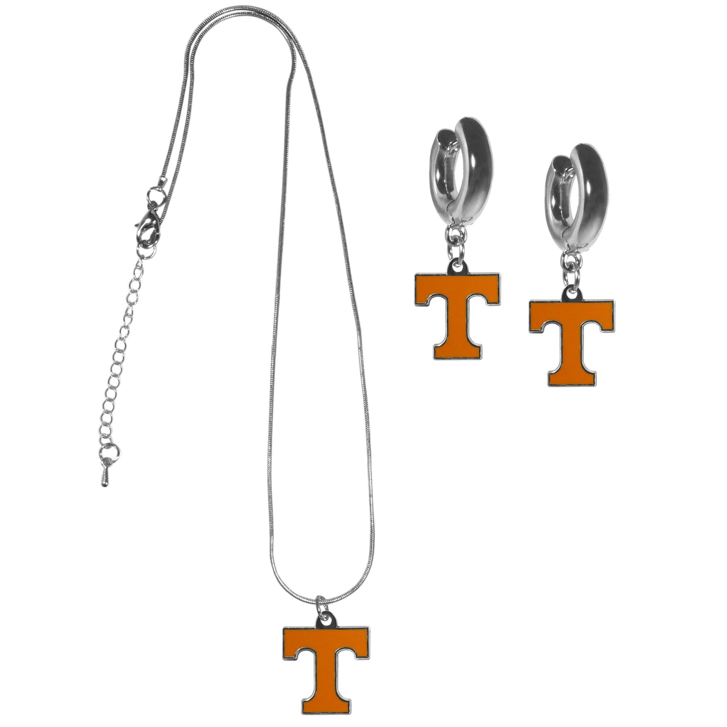Tennessee Volunteers Huggie Hoop Earrings and Necklace Set