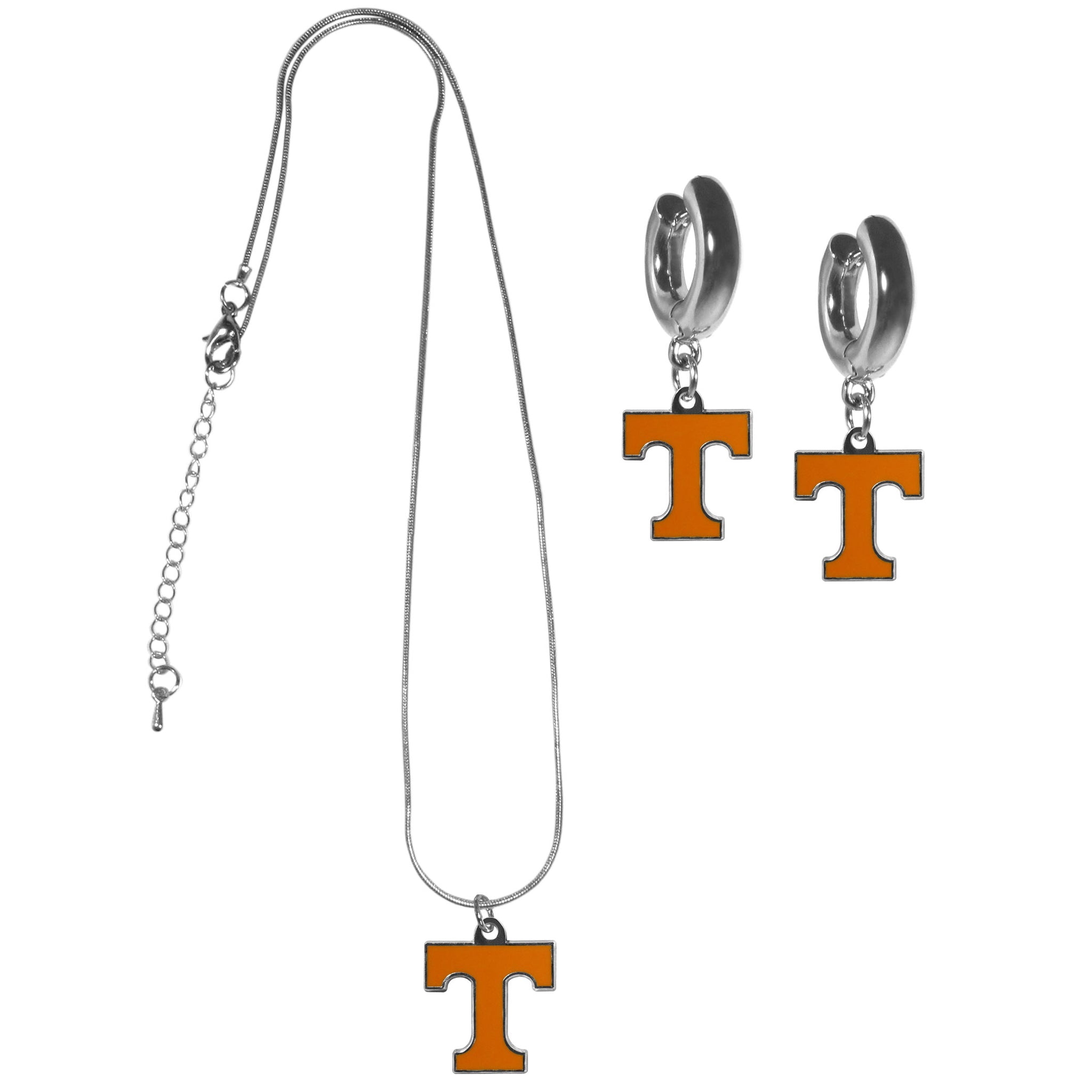 Tennessee Volunteers Huggie Hoop Earrings and Necklace Set