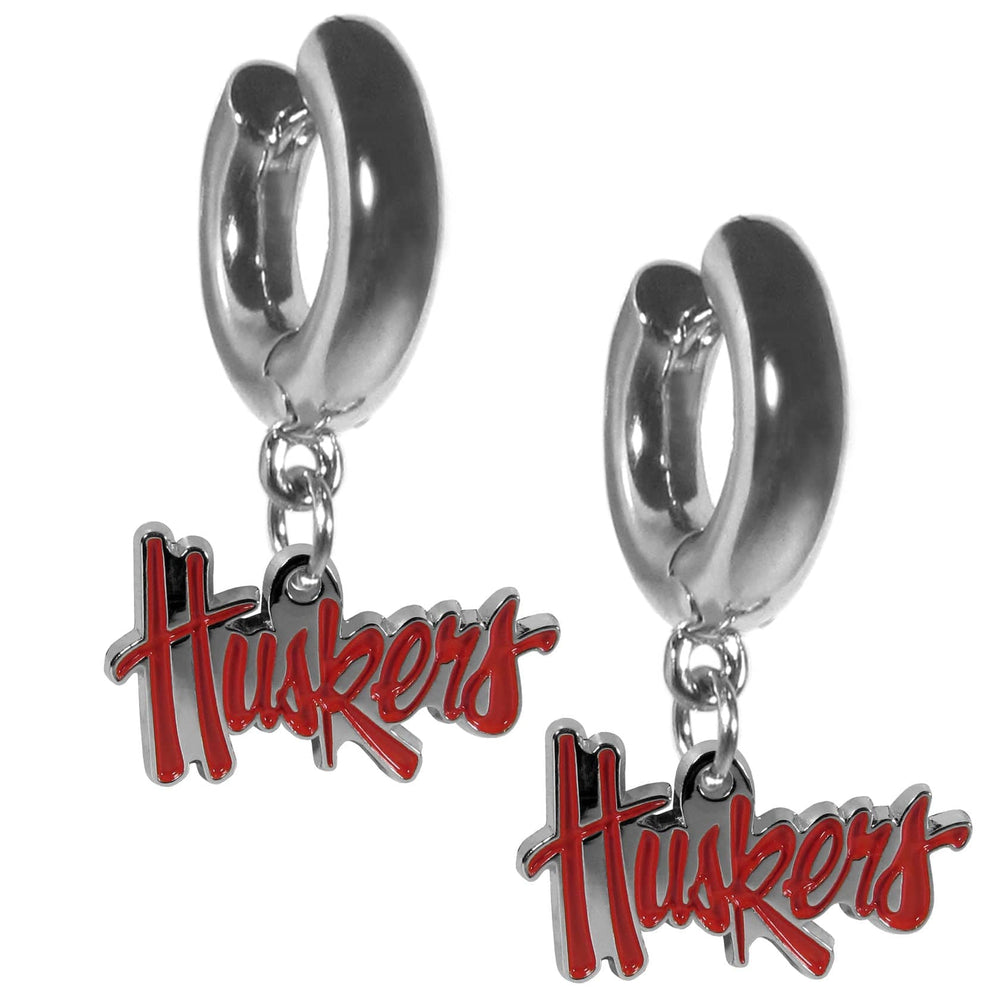 Nebraska Cornhuskers Huggie Hoop Earrings - Nebraska Cornhuskers