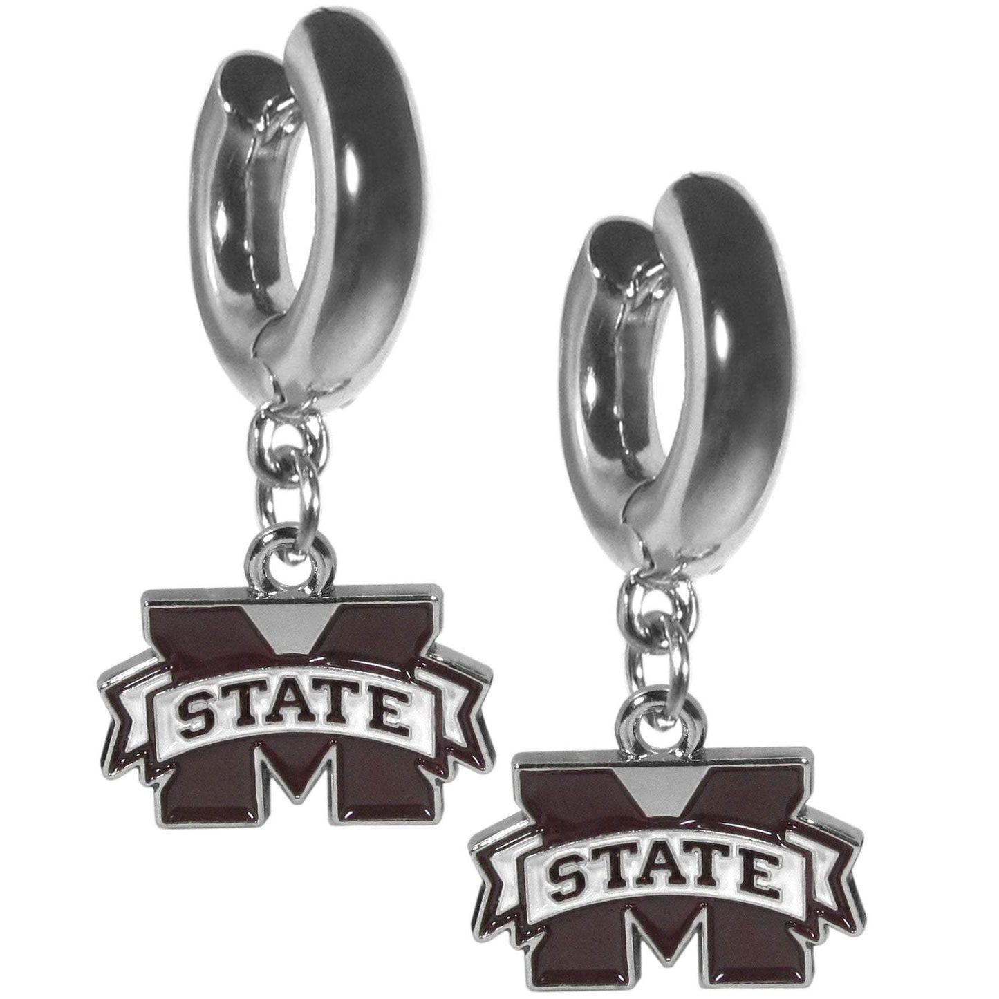 Mississippi St. Bulldogs Huggie Hoop Earrings - Mississippi St. Bulldogs - Flyclothing LLC