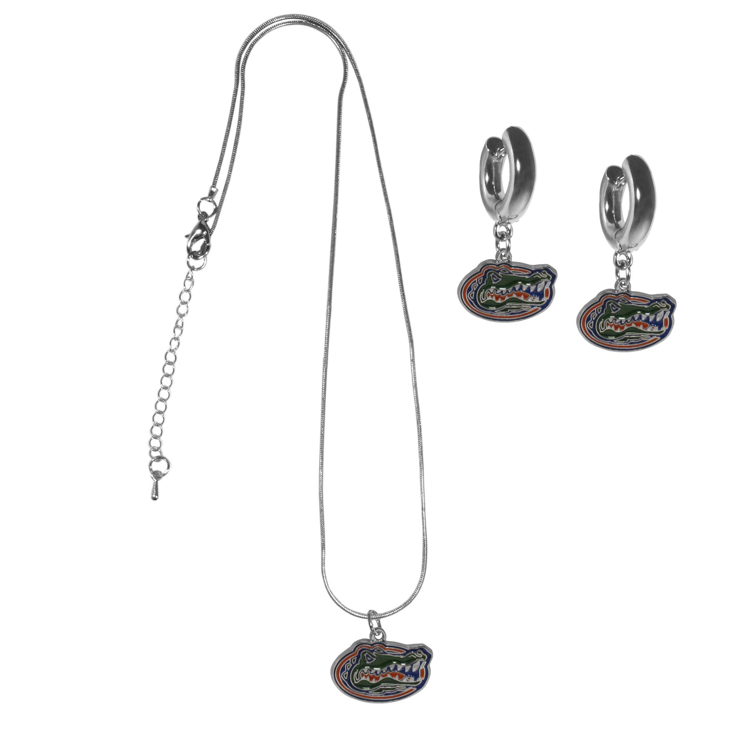 Florida Gators Huggie Hoop Earrings and Necklace Set