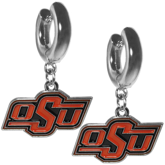 Oklahoma St. Cowboys Huggie Hoop Earrings - Oklahoma St. Cowboys