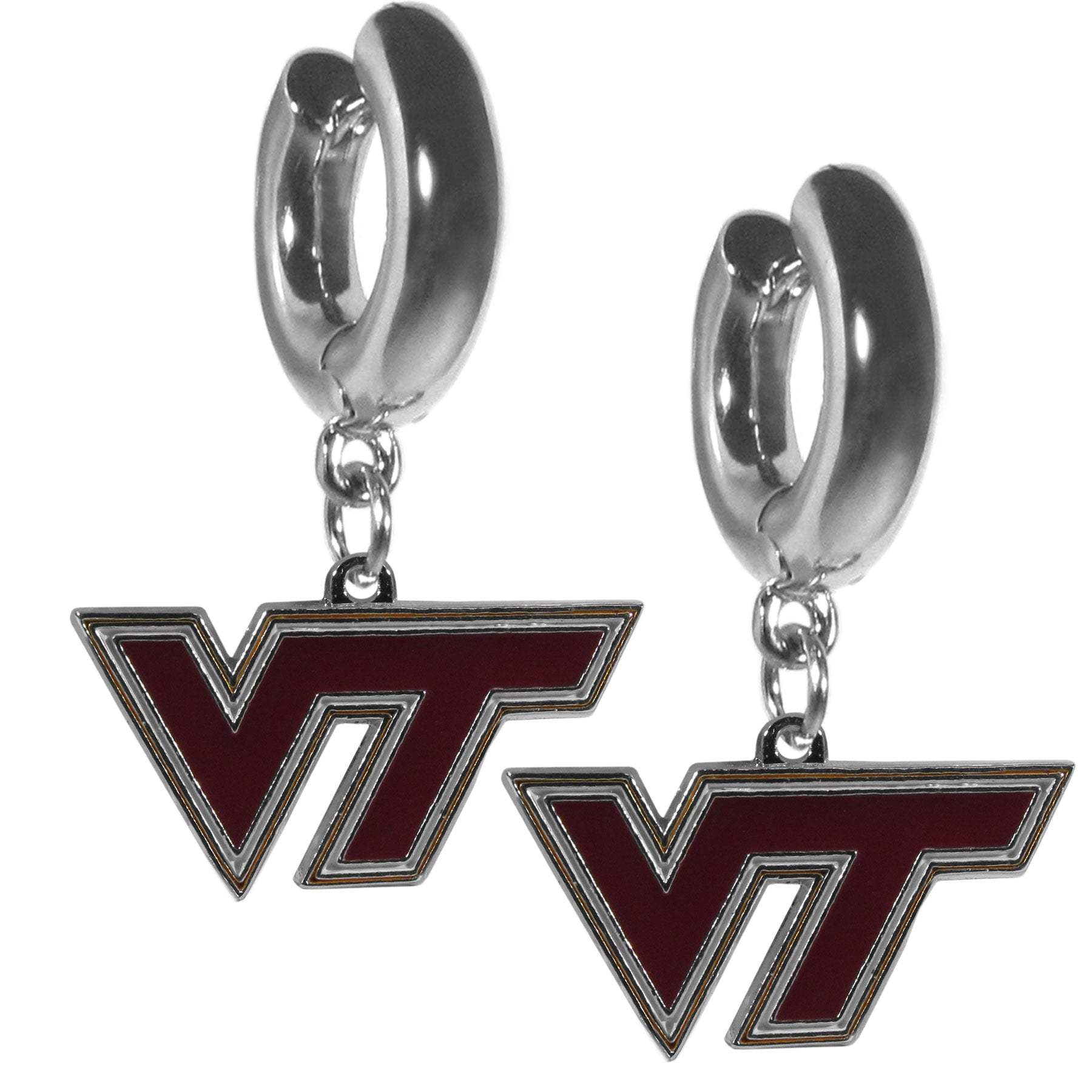 Virginia Tech Hokies Huggie Hoop Earrings - Virginia Tech Hokies - Flyclothing LLC
