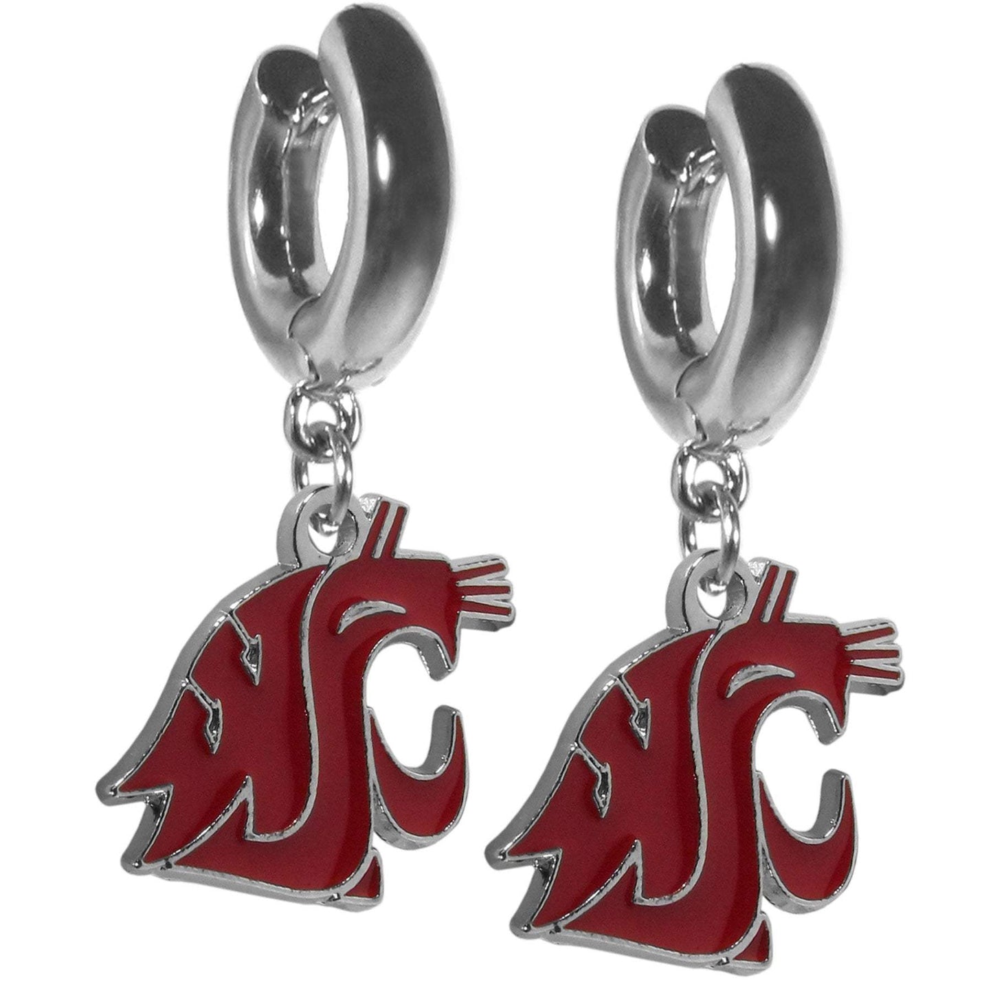 Washington St. Cougars Huggie Hoop Earrings - Washington St. Cougars - Flyclothing LLC