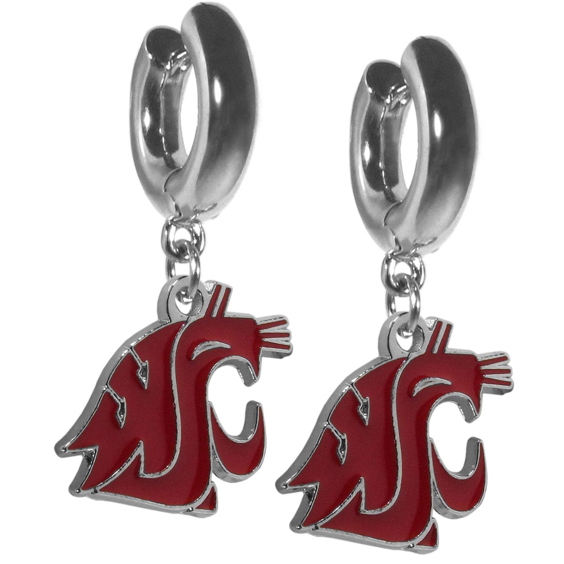 Washington St. Cougars Huggie Hoop Earrings - Washington St. Cougars - Flyclothing LLC