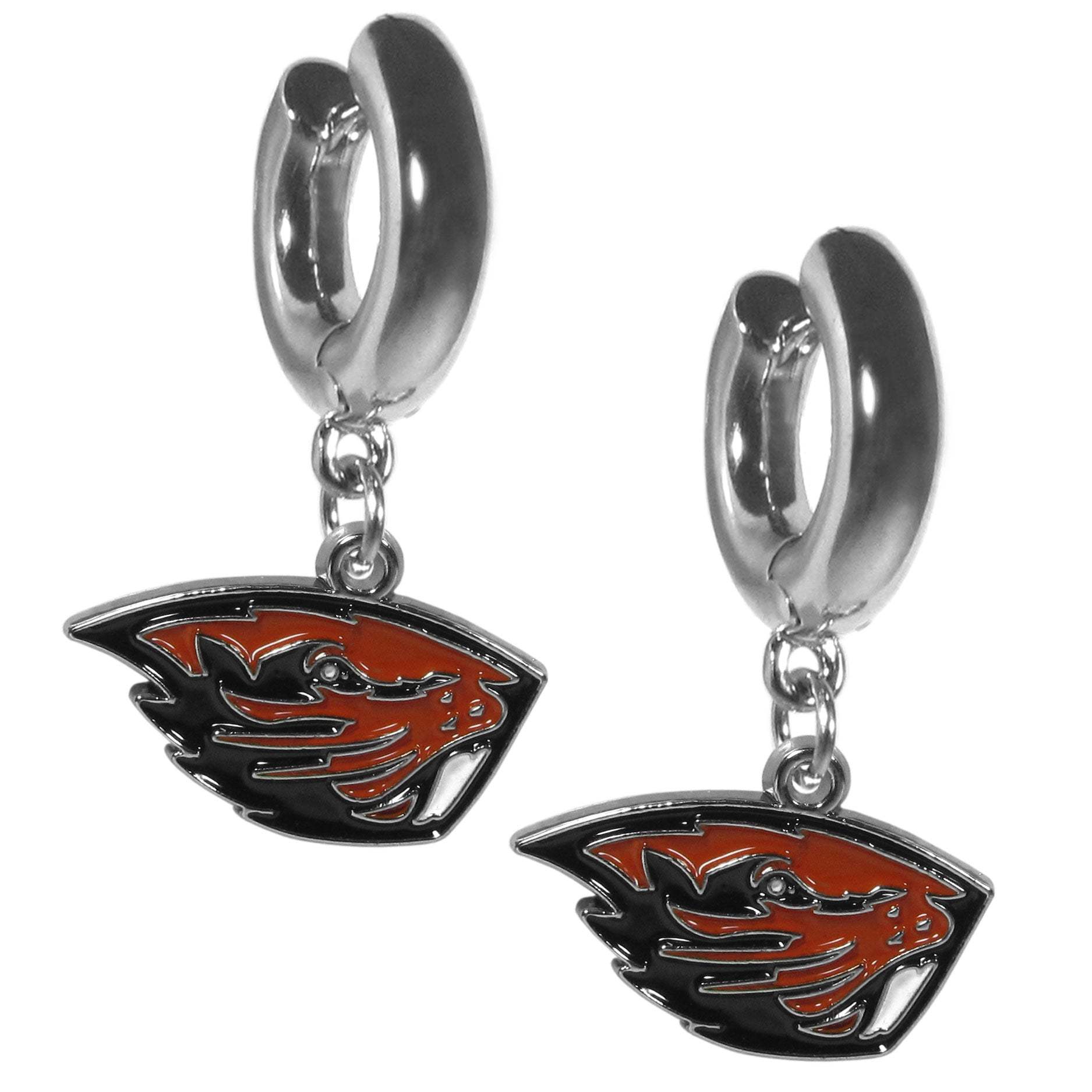 Oregon St. Beavers Huggie Hoop Earrings - Oregon St. Beavers - Flyclothing LLC