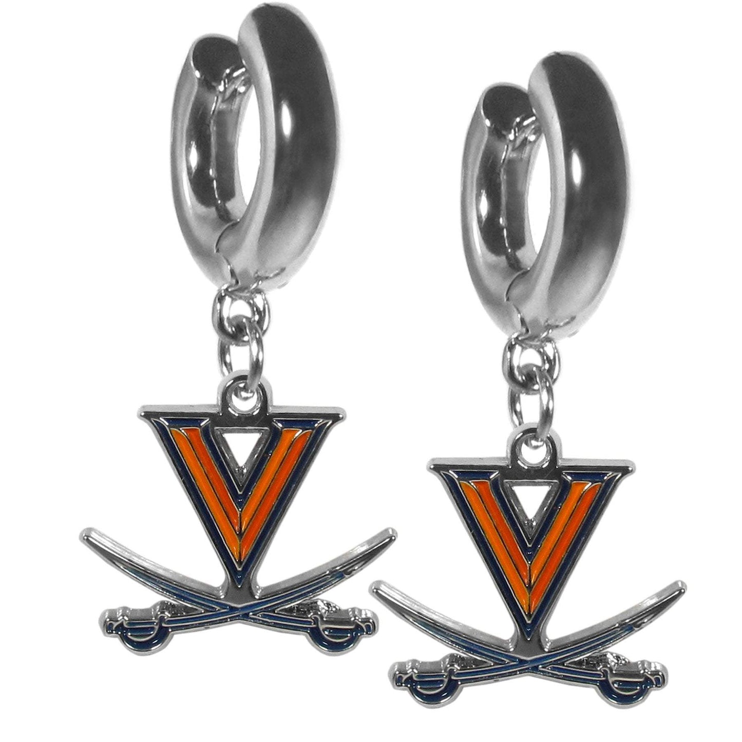Virginia Cavaliers Huggie Hoop Earrings - Virginia Cavaliers - Flyclothing LLC