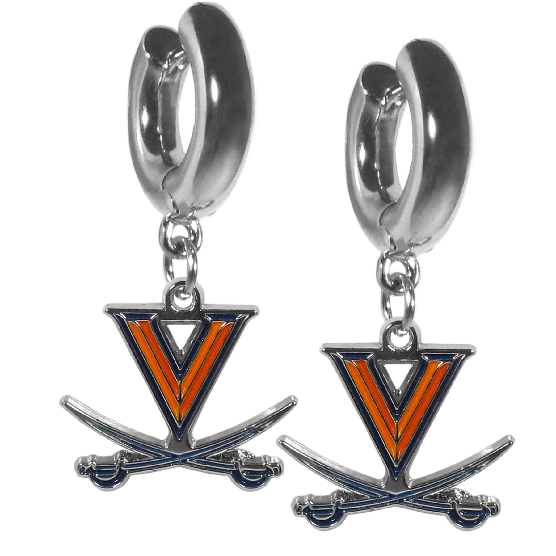 Virginia Cavaliers Huggie Hoop Earrings - Virginia Cavaliers - Flyclothing LLC