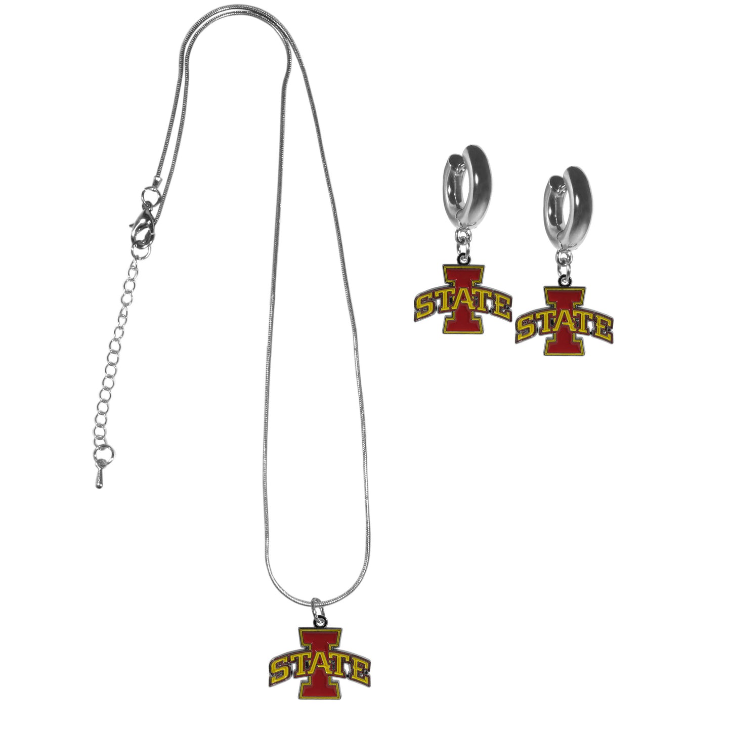 Iowa St. Cyclones Huggie Hoop Earrings and Necklace Set