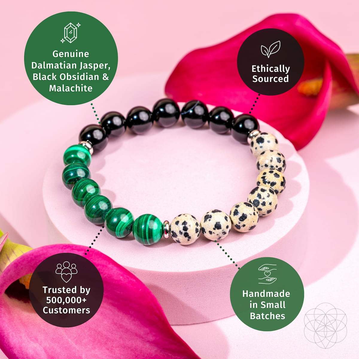 Soul Reset: Dalmatian Jasper Bracelet of Healing - Conscious Items - Flyclothing LLC