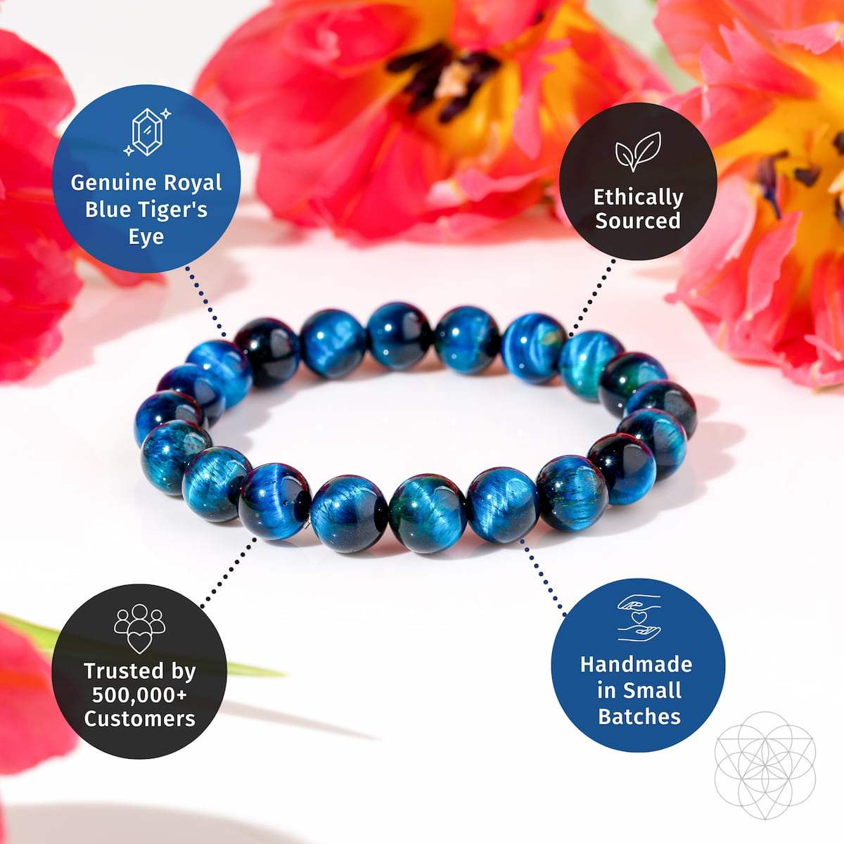 Hawk’s Focus – Royal Blue Tiger’s Eye Bracelet - Conscious Items - Flyclothing LLC