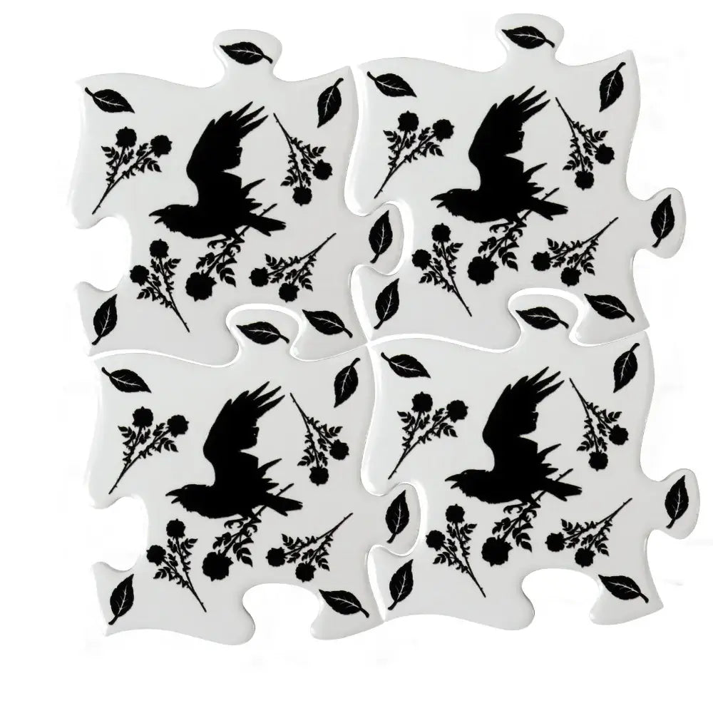 Alchemy Gothic Black Raven & Rose Coaster Set - Alchemy Gothic - Flyclothing LLC