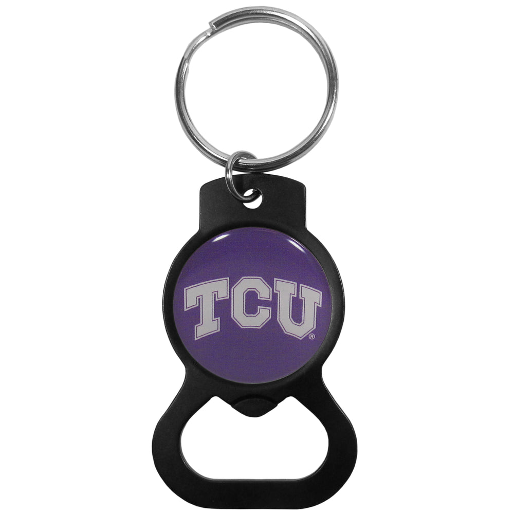 TCU Horned Frogs Bottle Opener Key Chain Black