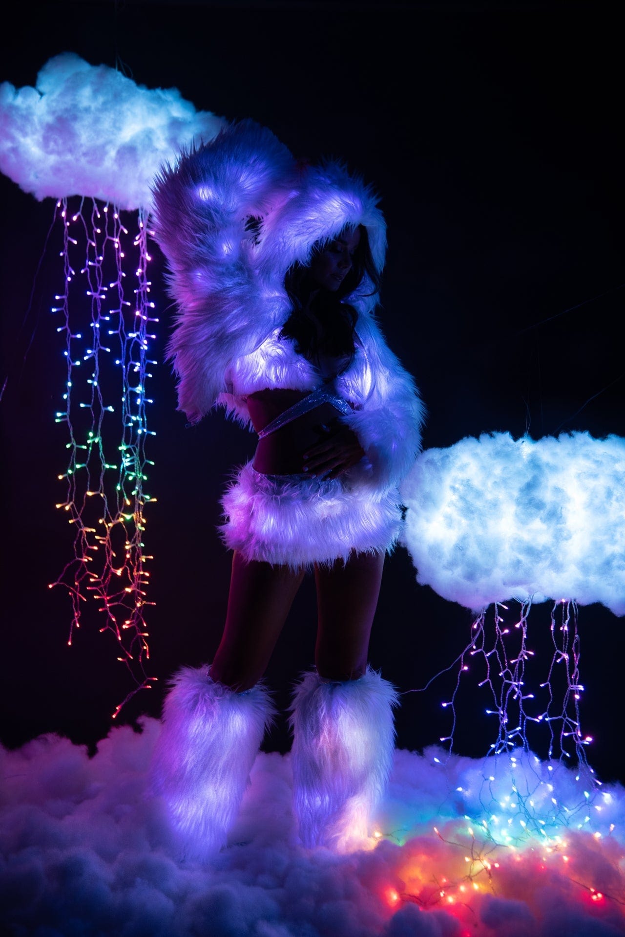 J-Valentine CL524 - Light-Up Hooded Cropped Jacket - J. Valentine