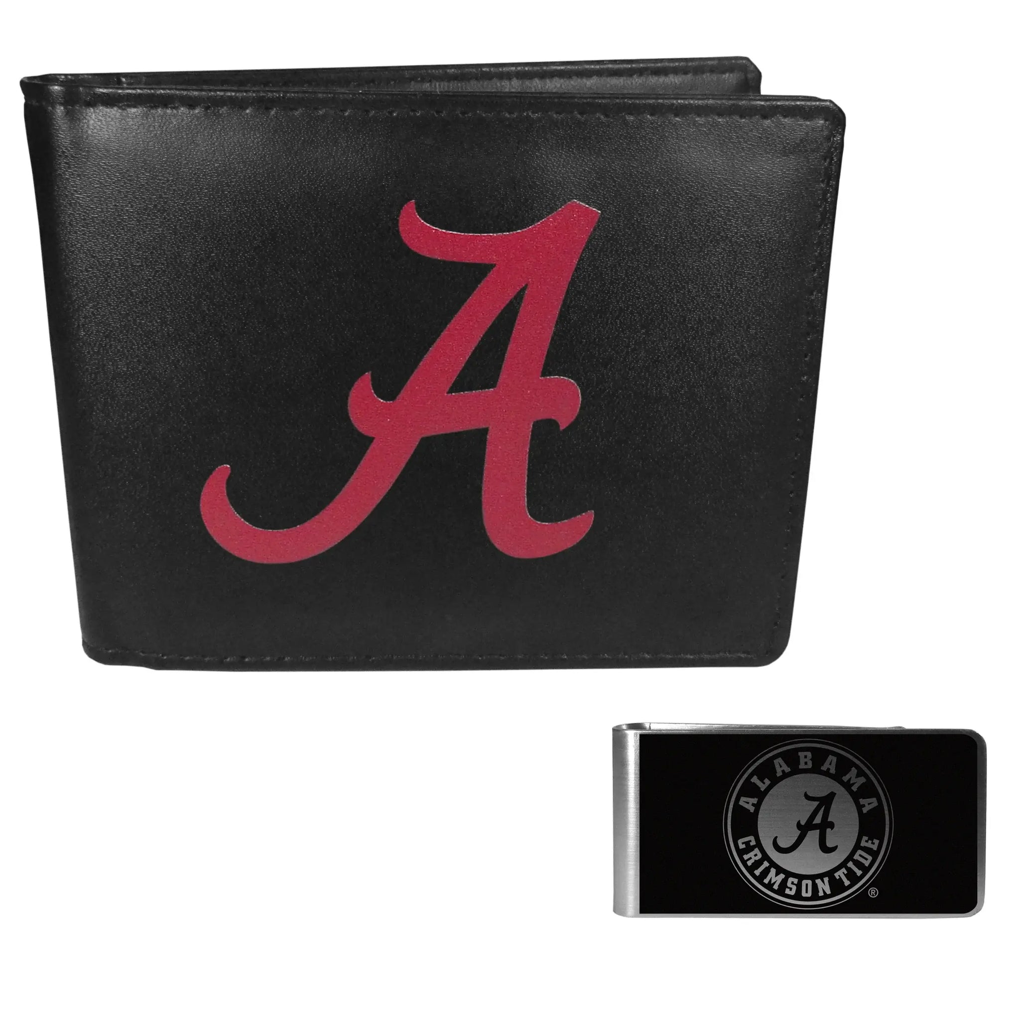 Alabama Crimson Tide Leather Bi-fold Wallet & Black Money Clip - Alabama Crimson Tide - Flyclothing LLC
