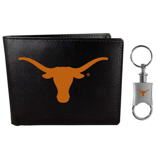 Texas Longhorns Leather Bi-fold Wallet & Valet Key Chain - Texas Longhorns - Flyclothing LLC