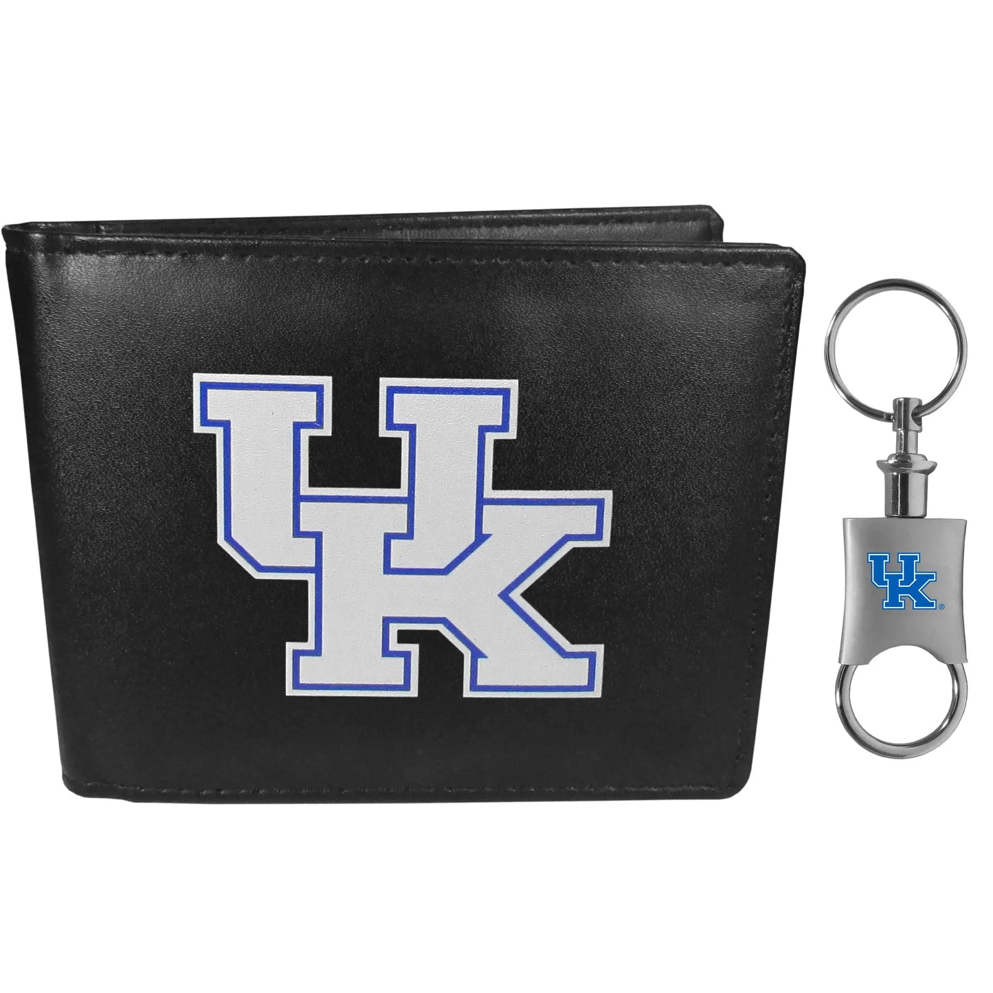 Kentucky Wildcats Leather Bi-fold Wallet & Valet Key Chain - Kentucky Wildcats - Flyclothing LLC