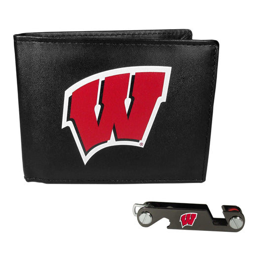 Wisconsin Badgers Leather Bi-fold Wallet & Key Organizer - Wisconsin Badgers - Flyclothing LLC