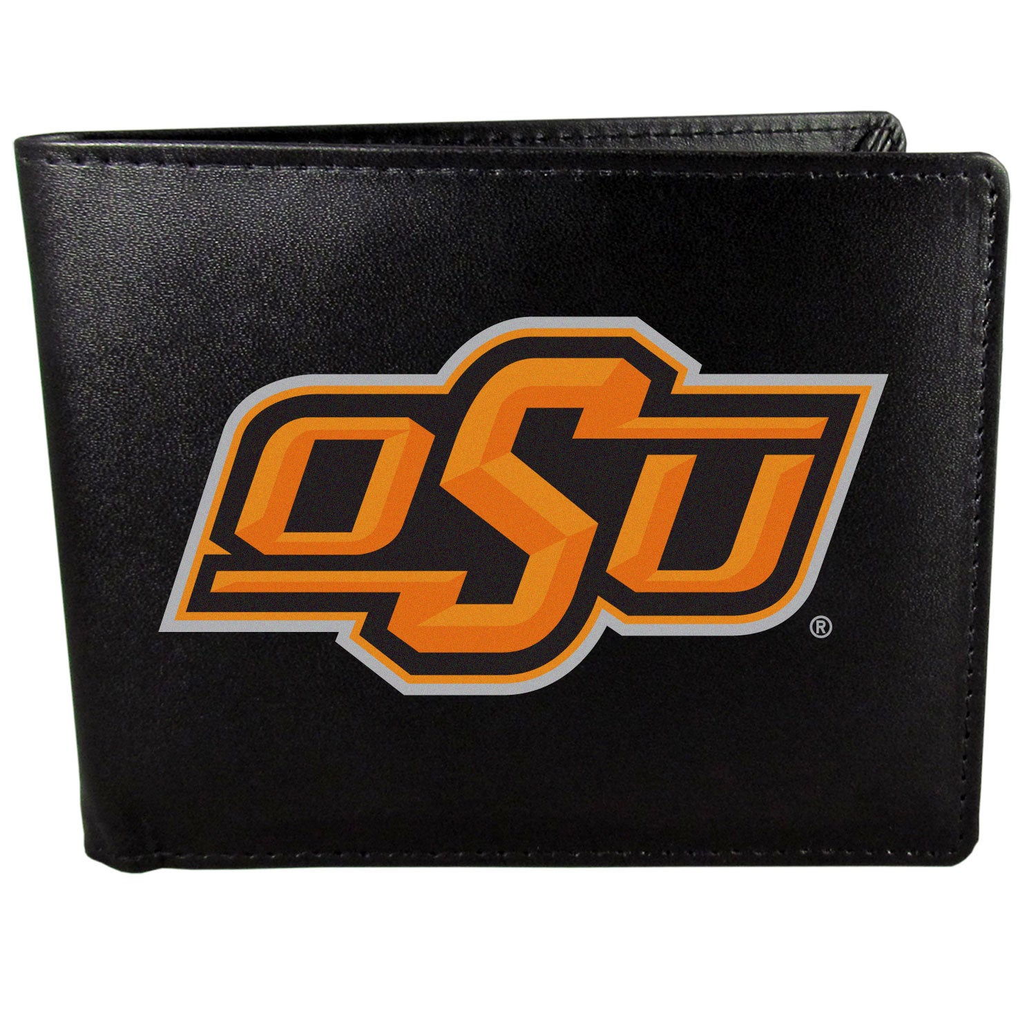 Oklahoma St. Cowboys Leather Bi-fold Wallet, Large Logo