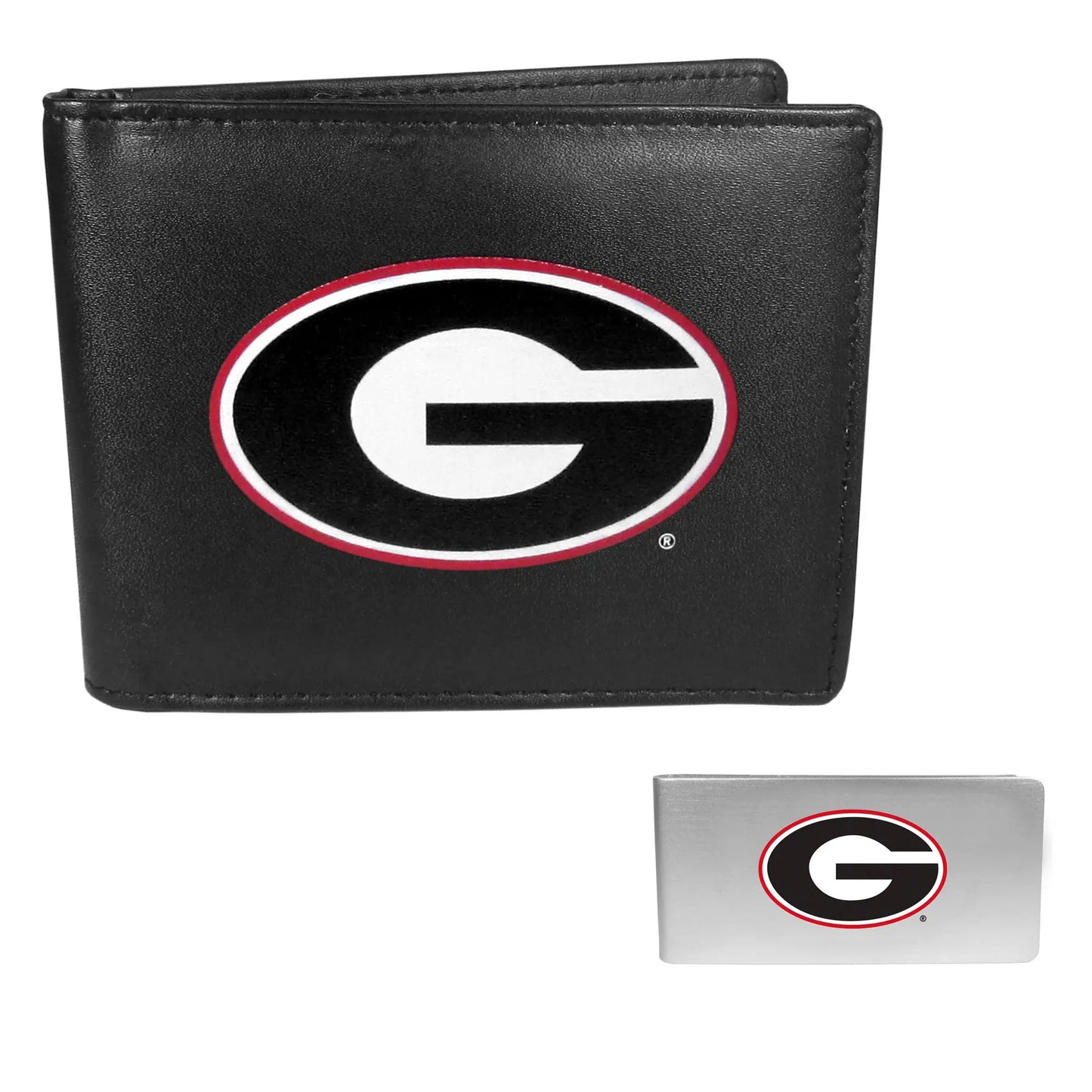 Georgia Bulldogs Leather Bi-fold Wallet & Money Clip - Georgia Bulldogs - Flyclothing LLC