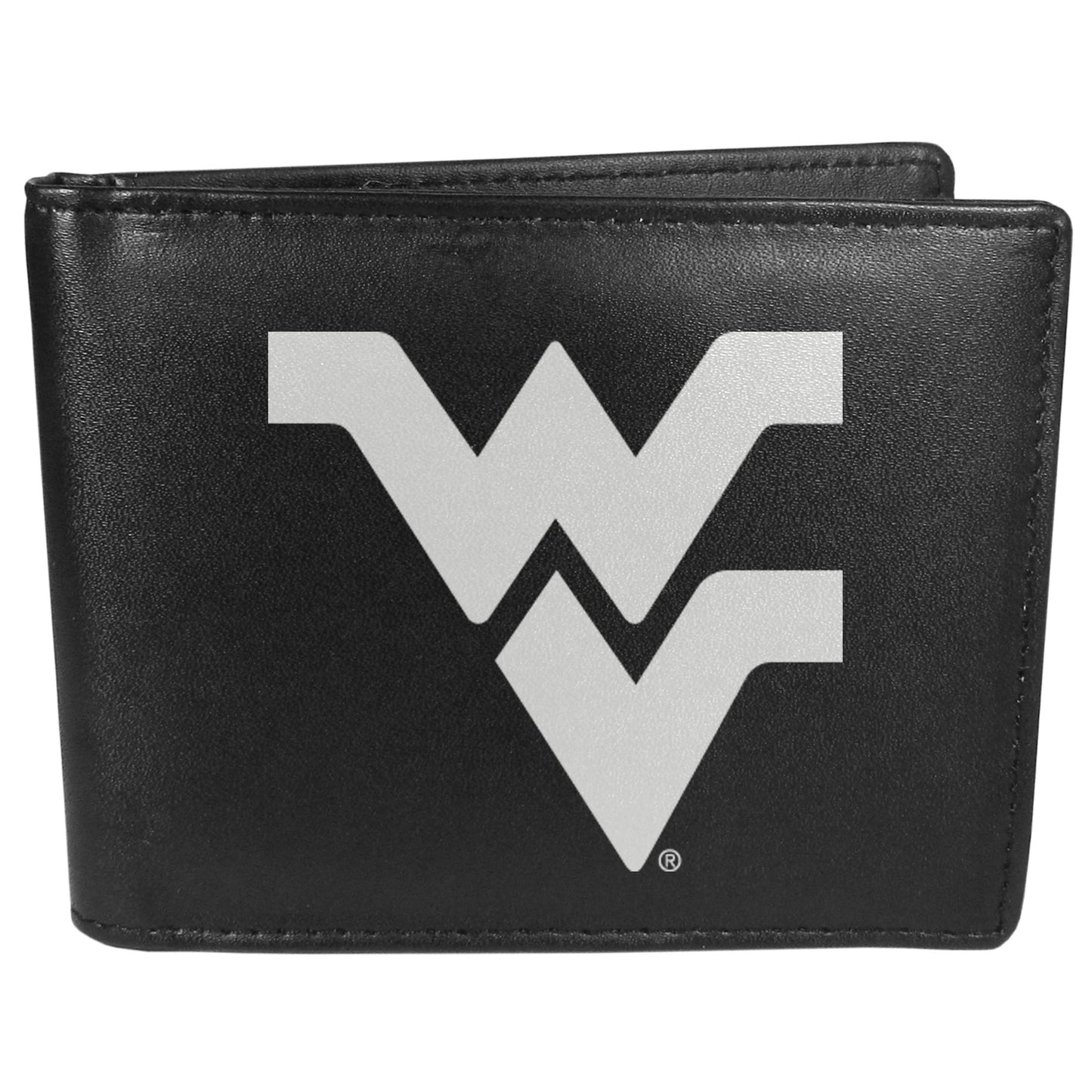 W. Virginia Mountaineers Leather Bi-fold Wallet, Large Logo