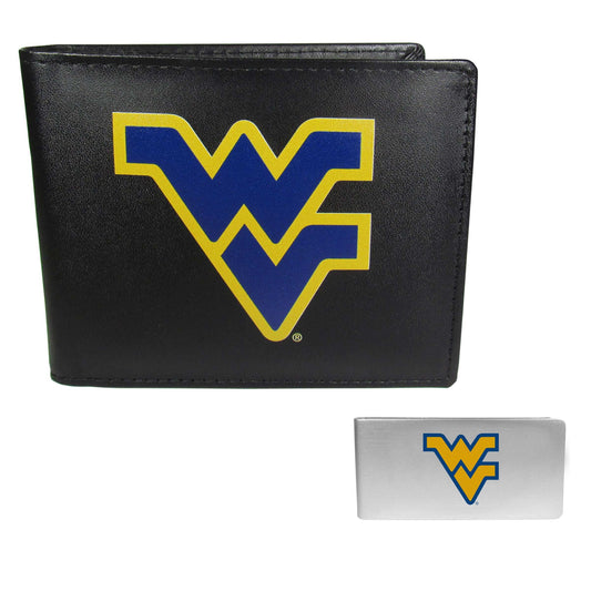 W. Virginia Mountaineers Leather Bi-fold Wallet & Money Clip - W. Virginia Mountaineers - Flyclothing LLC