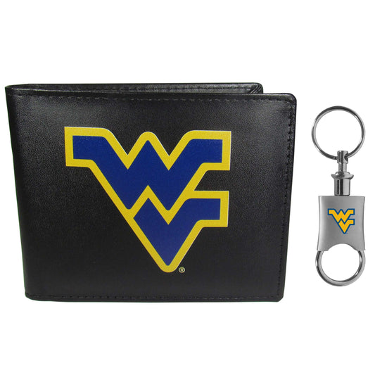 W. Virginia Mountaineers Leather Bi-fold Wallet & Valet Key Chain - W. Virginia Mountaineers - Flyclothing LLC