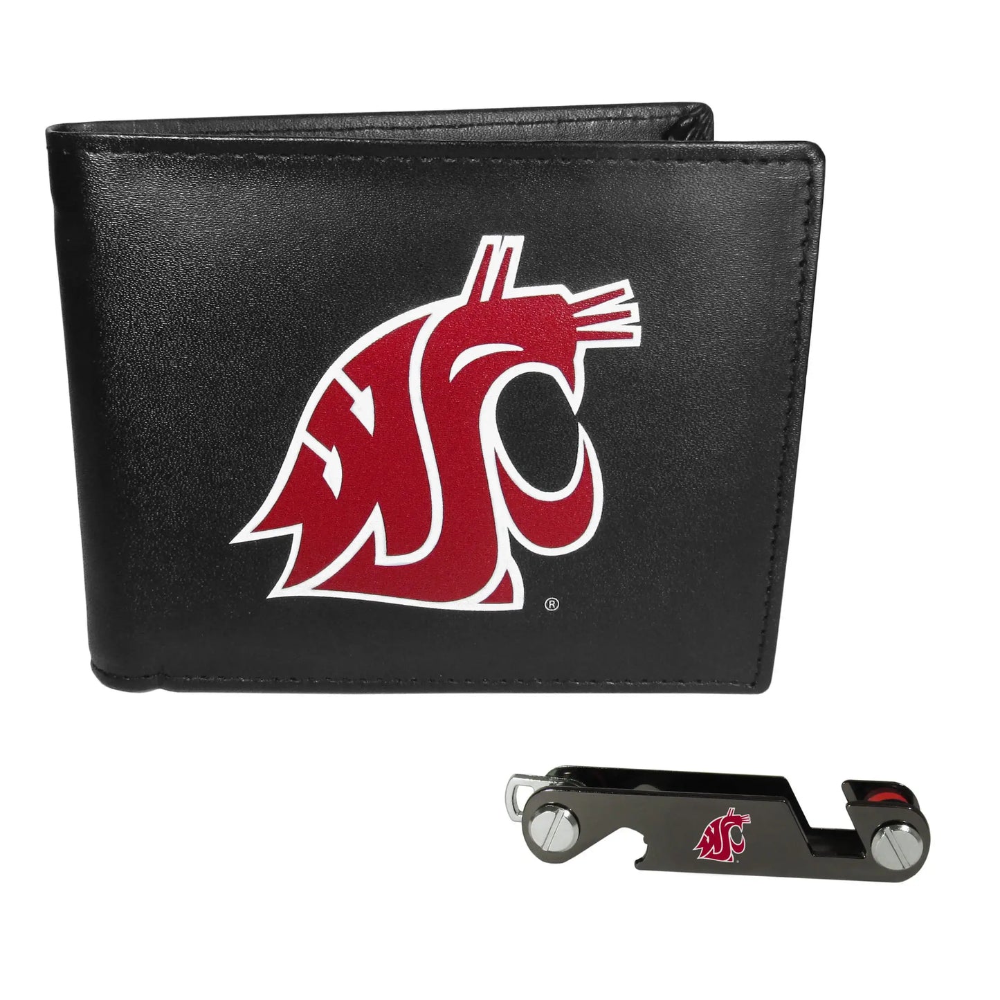 Washington St. Cougars Leather Bi-fold Wallet & Key Organizer - Washington St. Cougars - Flyclothing LLC