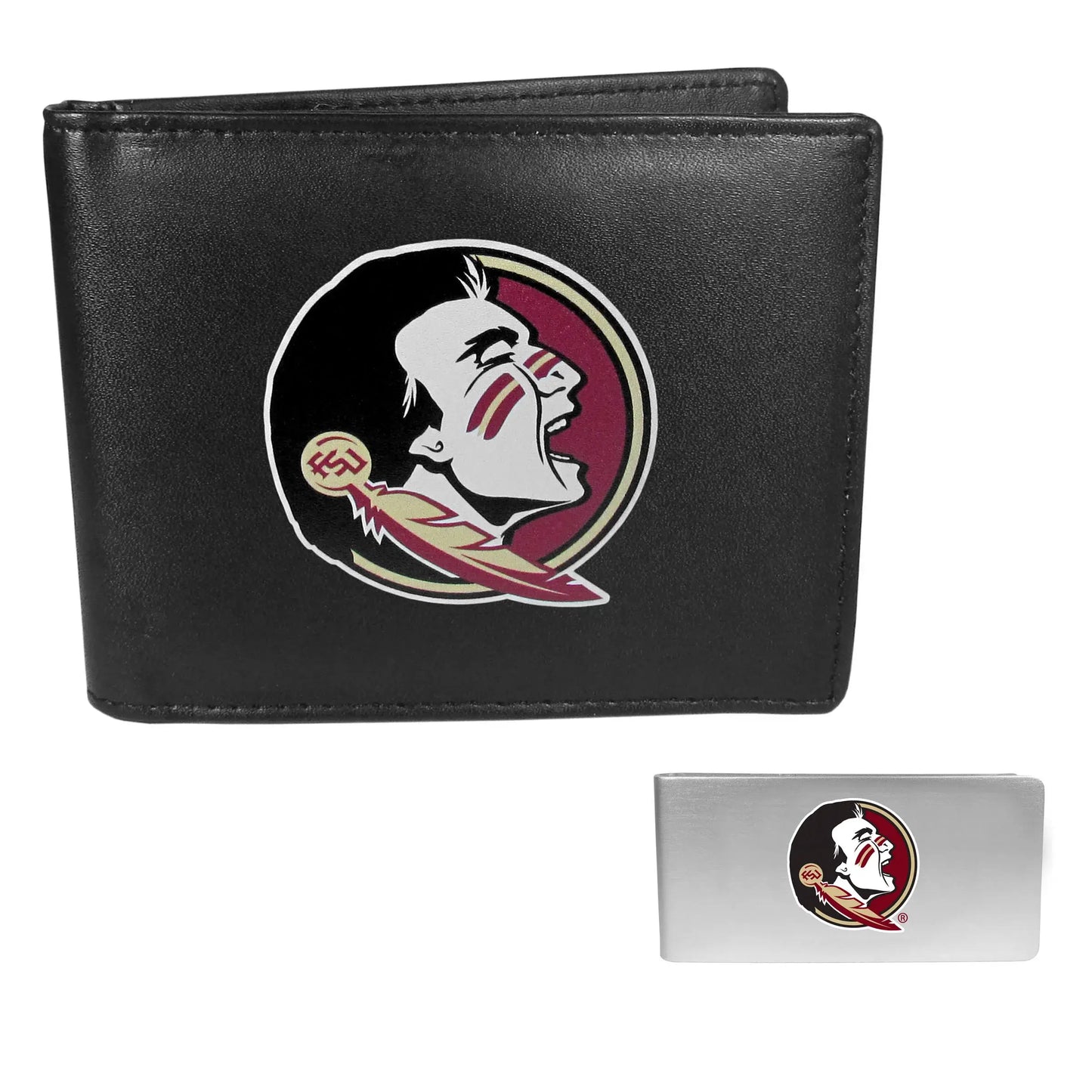 Florida St. Seminoles Leather Bi-fold Wallet & Money Clip - Florida St. Seminoles - Flyclothing LLC
