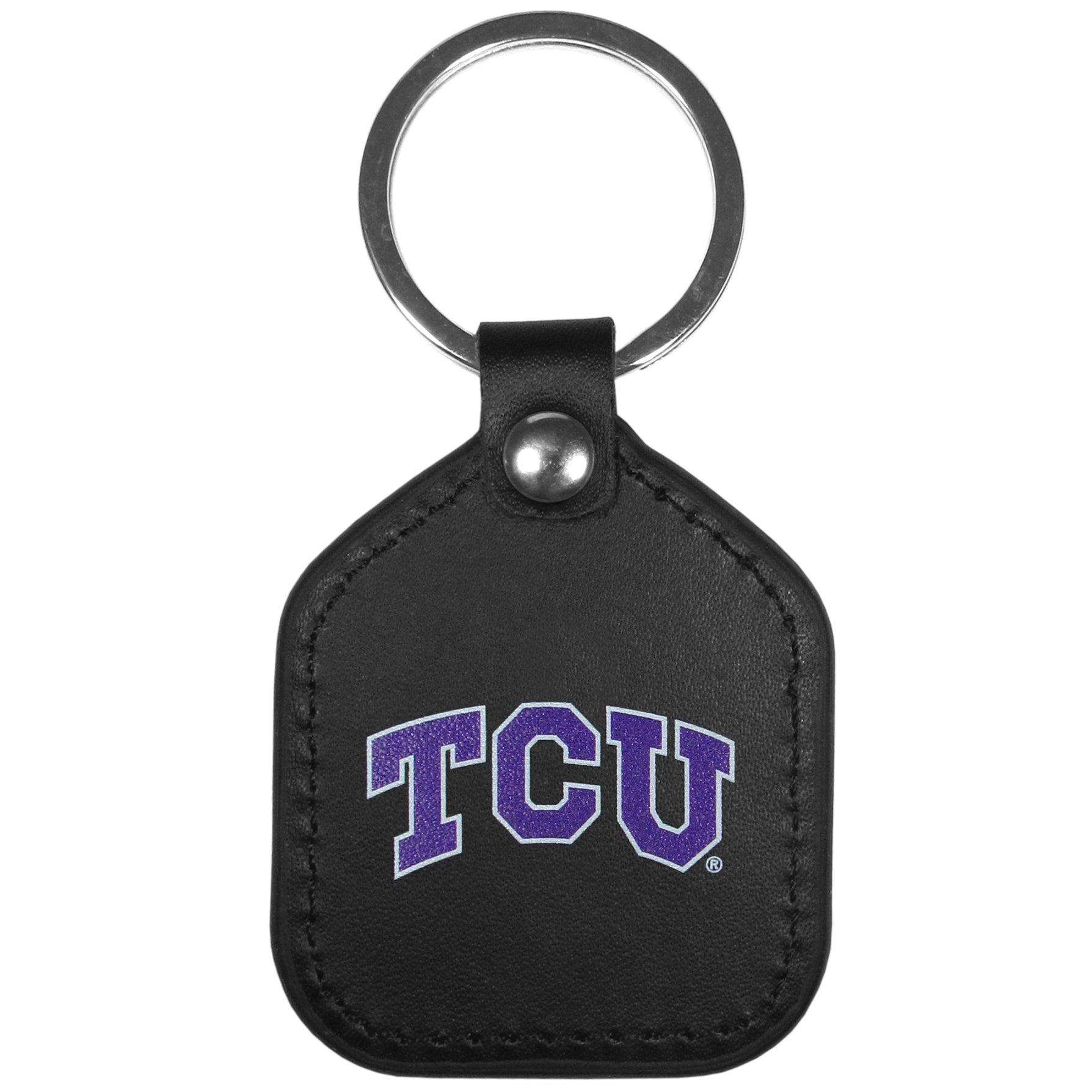 TCU Horned Frogs Leather Square Key Chains - Siskiyou Buckle - Flyclothing LLC