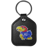 Kansas Jayhawks Leather Square Key Chains - Siskiyou Buckle