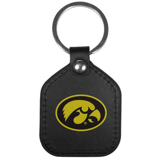 Iowa Hawkeyes Leather Square Key Chains - Iowa Hawkeyes - Flyclothing LLC