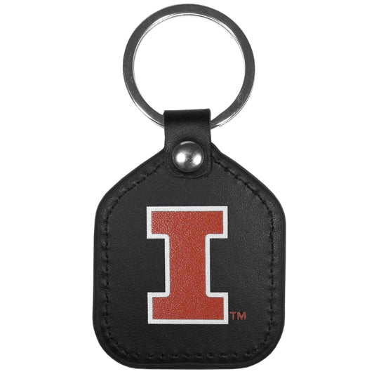 Illinois Fighting Illini Leather Square Key Chains - Siskiyou Buckle