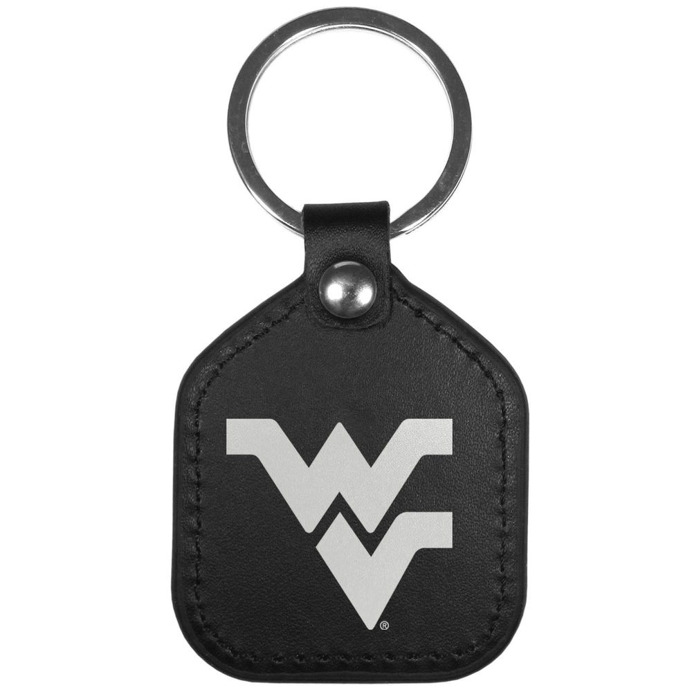 W. Virginia Mountaineers Leather Square Key Chains