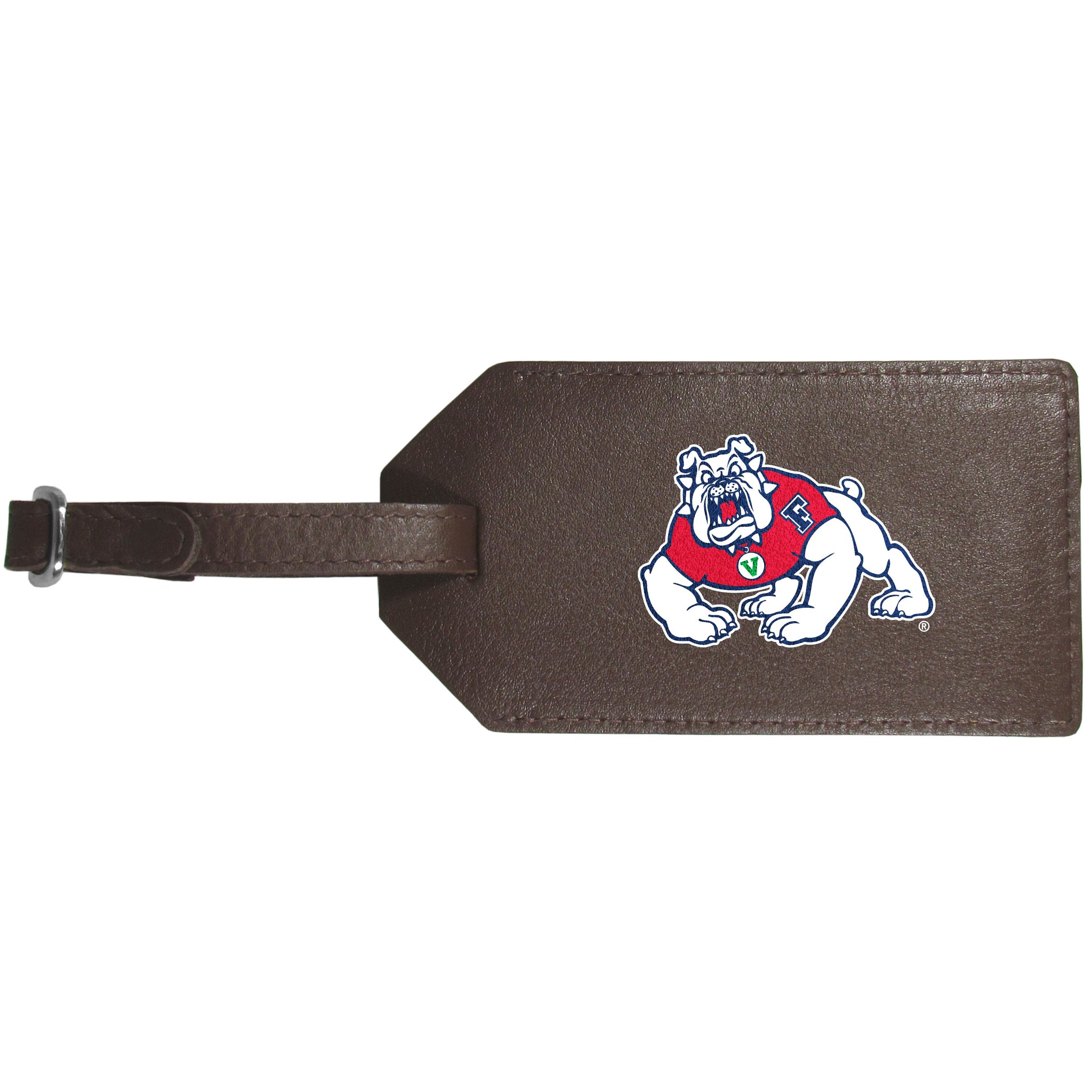 Fresno St. Bulldogs Leather Luggage Strap
