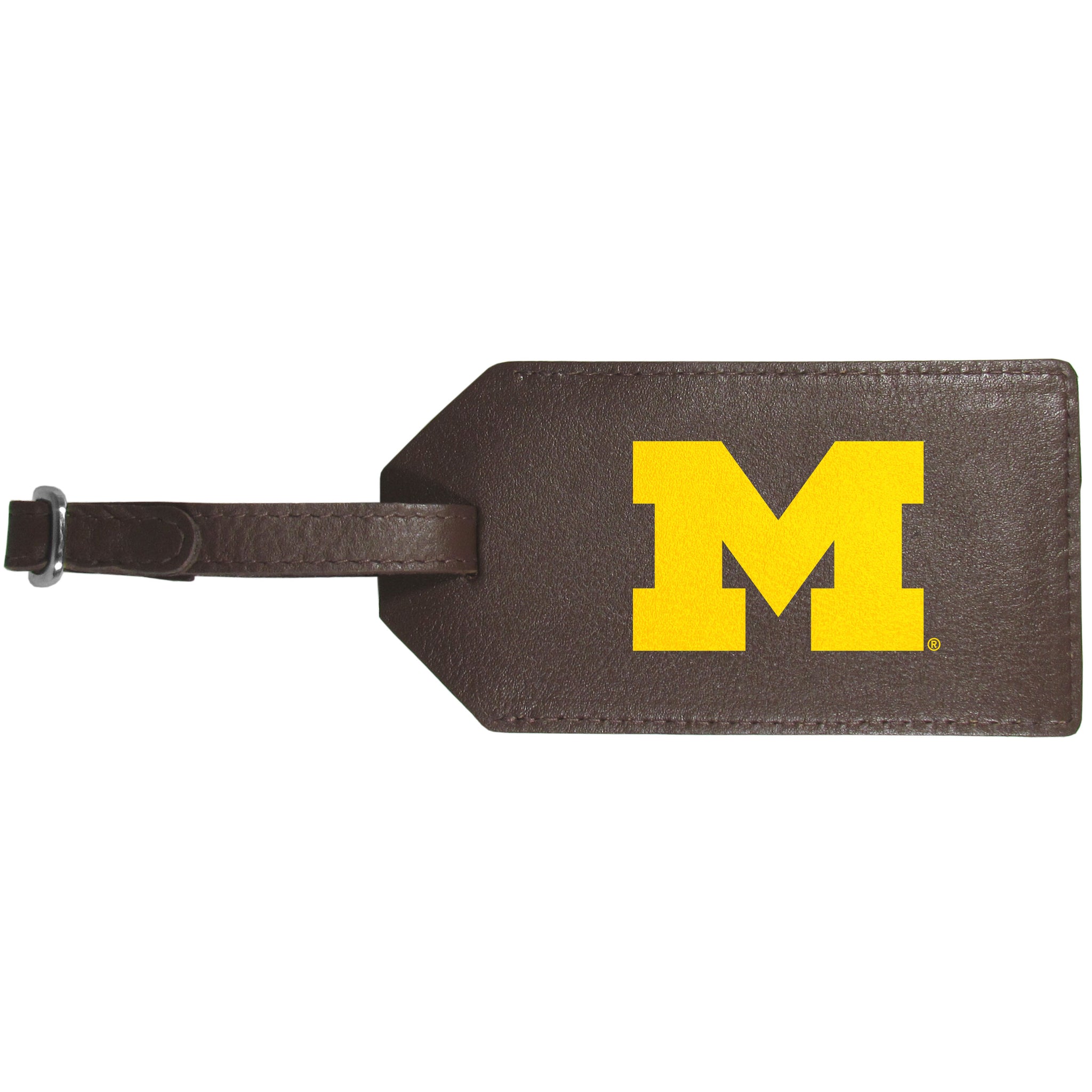 Michigan Wolverines Leather Luggage Strap