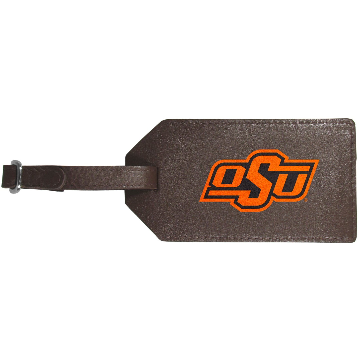Oklahoma St. Cowboys Leather Luggage Strap