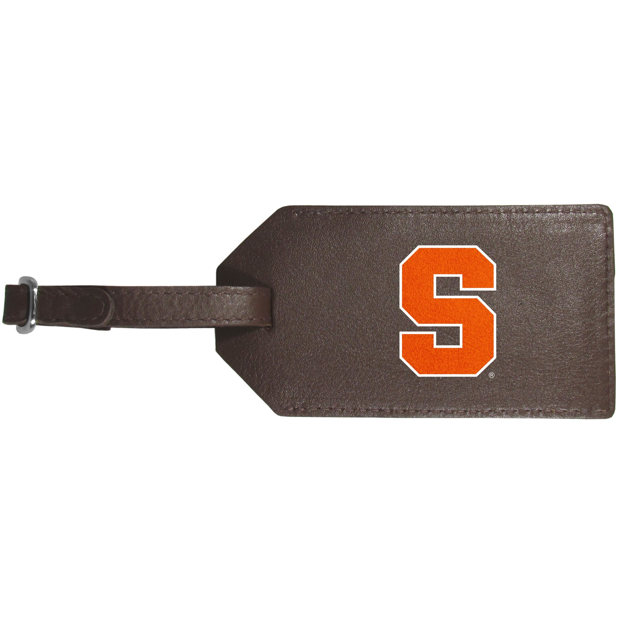 Syracuse Orange Leather Luggage Strap