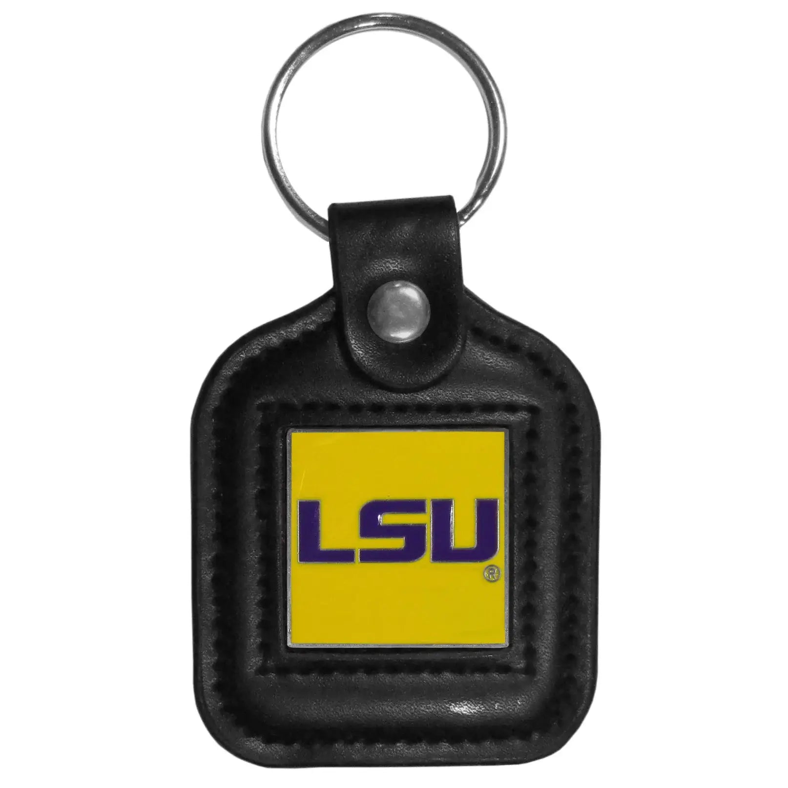 LSU Tigers Square Leatherette Key Chain - LSU Tigers - Flyclothing LLC